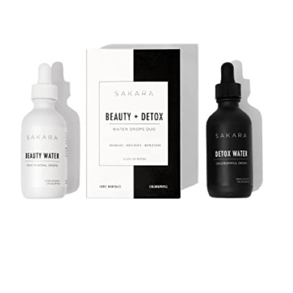 Sakara Beauty + Detox Water Drops w/Minerals & Chlorophyll 2-2oz NWT